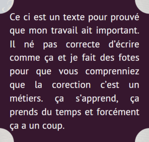 Un texte plein de fautes, et donc incompréhensible et faux.